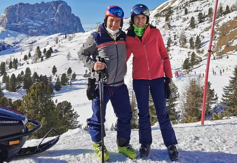 Robert i Justyna Korzeniowscy na nartach